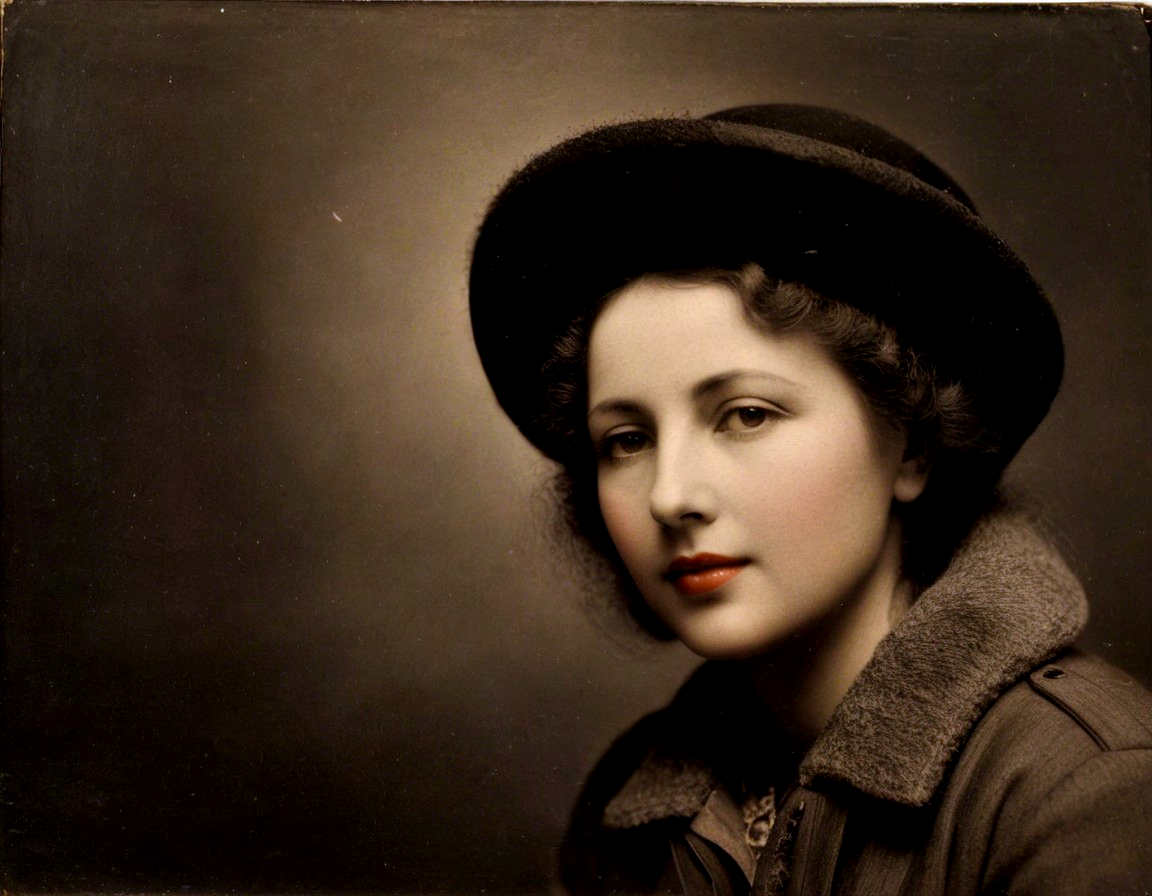 Elegant Portrait of a Woman in a Black Hat