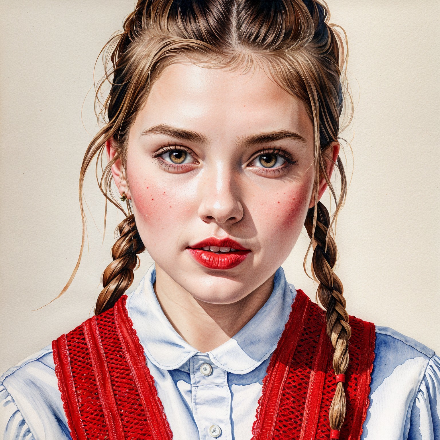 Portrait of a Young Girl in Traditional Outfit