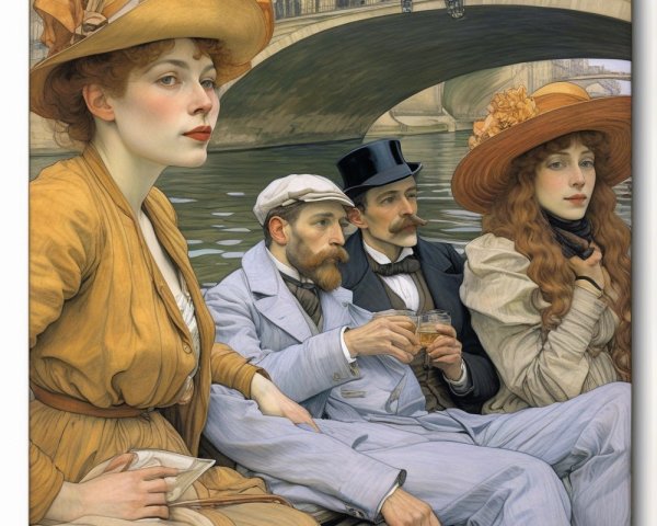 Elegant Outing by the River with Stylish Attire