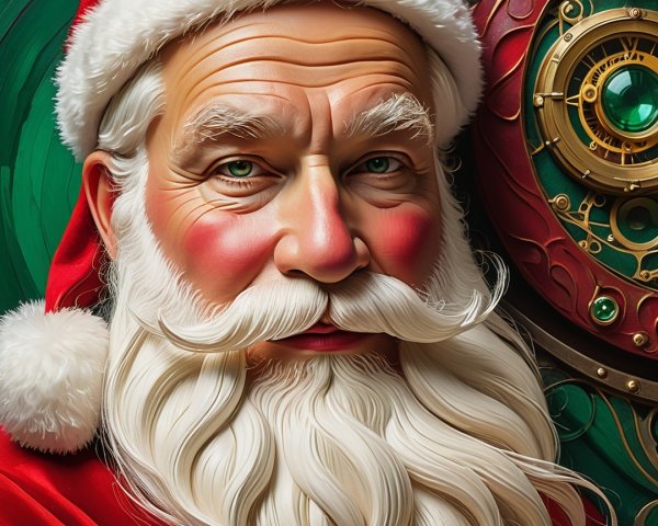 Close-up Portrait of a Jolly Santa Claus
