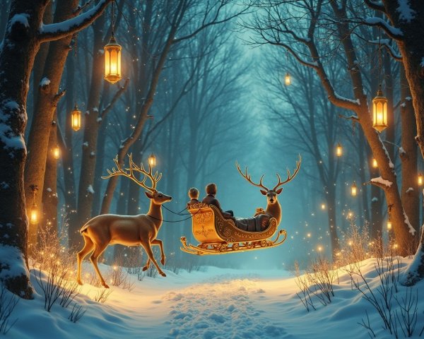 Serene Winter Scene in a Snow-Covered Forest