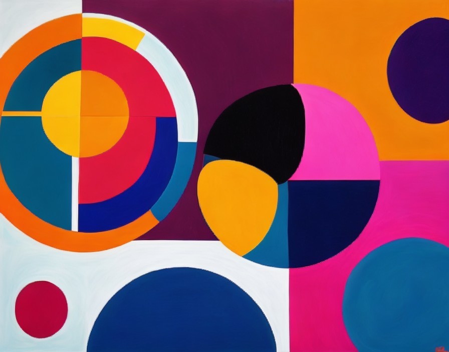 Vibrant Abstract Composition of Geometric Shapes