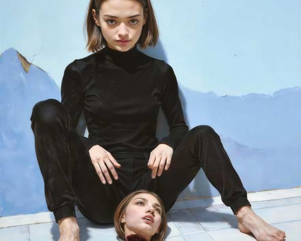 Surrealistic Painting of a Woman with Severed Head