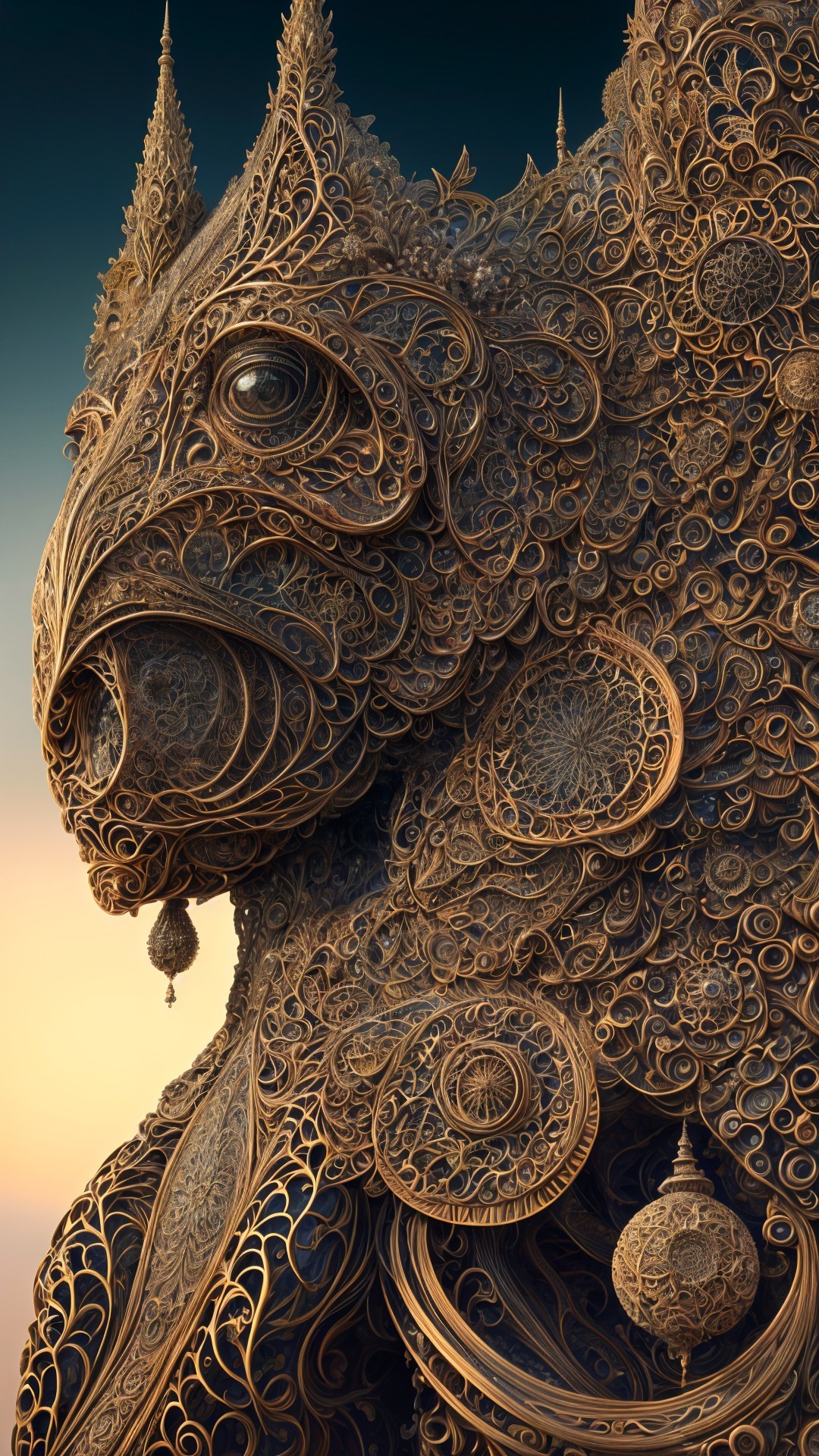 Intricate Ornate Sculpture of Majestic Creature