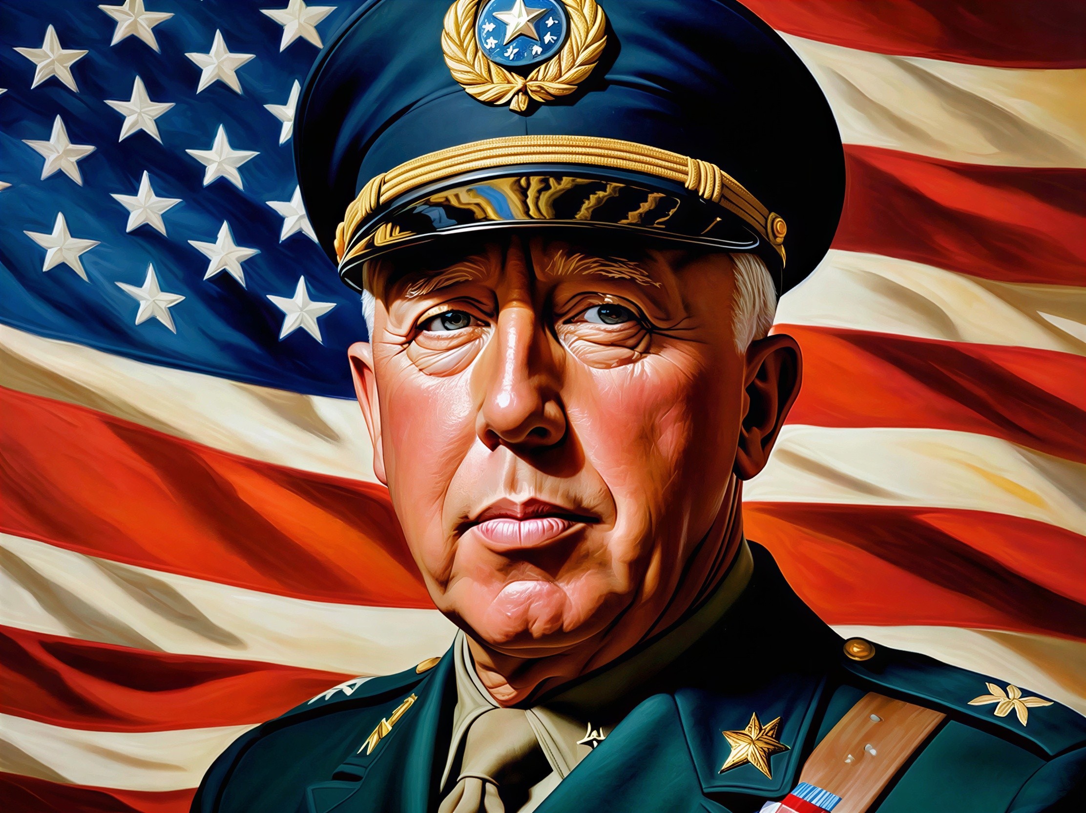 Portrait of a Male Military Officer in Uniform