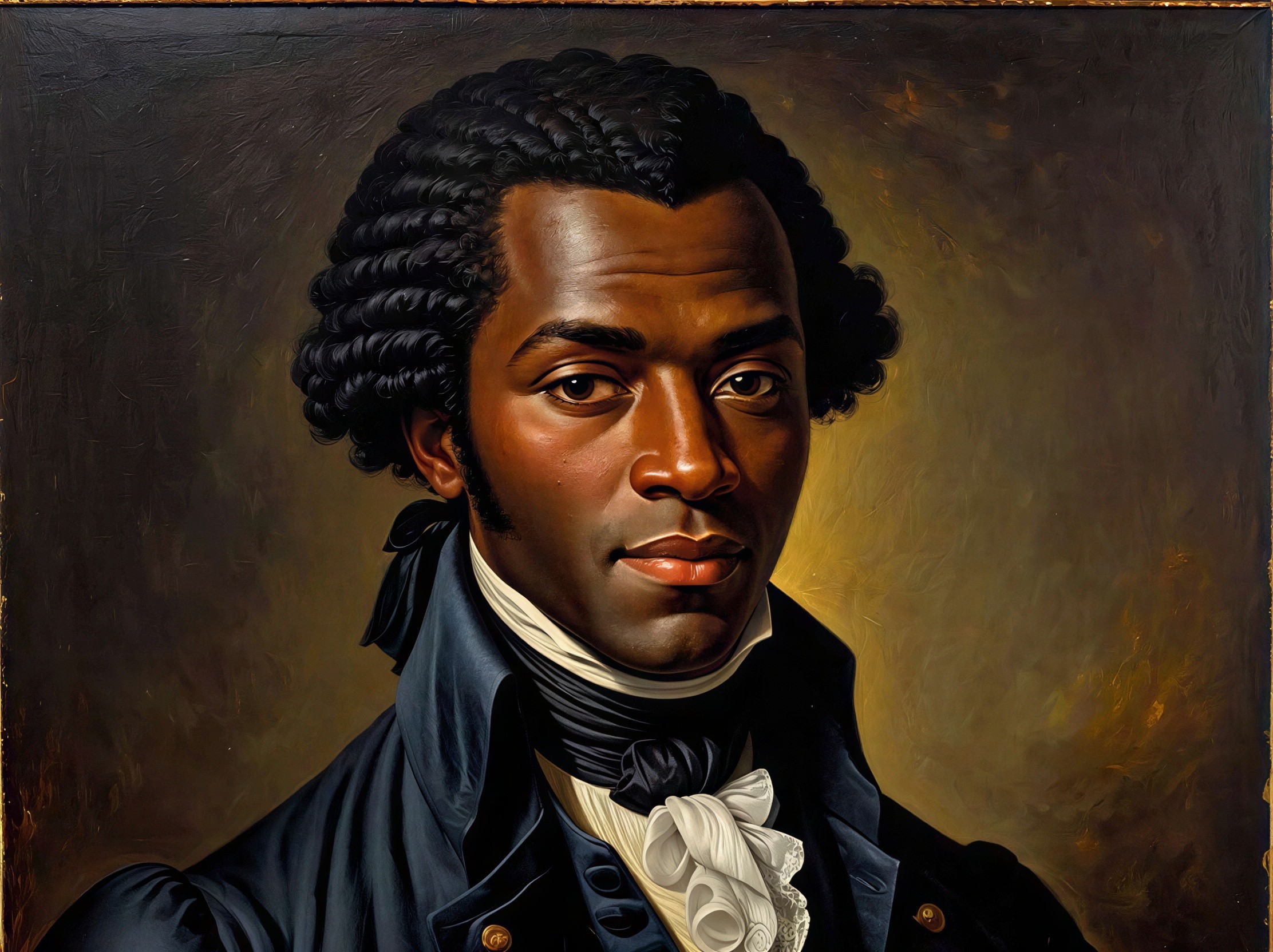 Portrait of a Man with Dark Skin and Warm Background