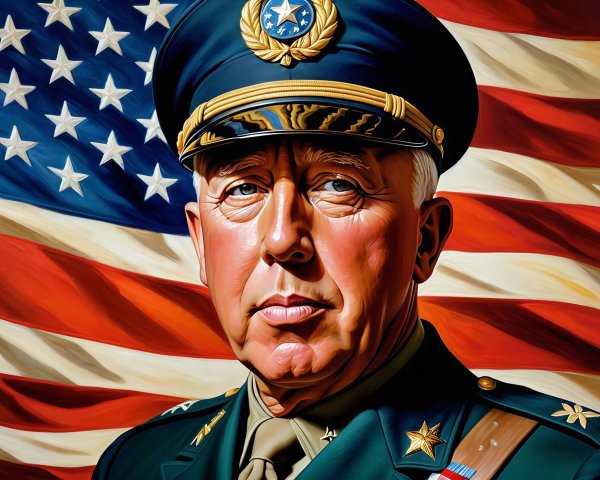 Portrait of a Male Military Officer in Uniform