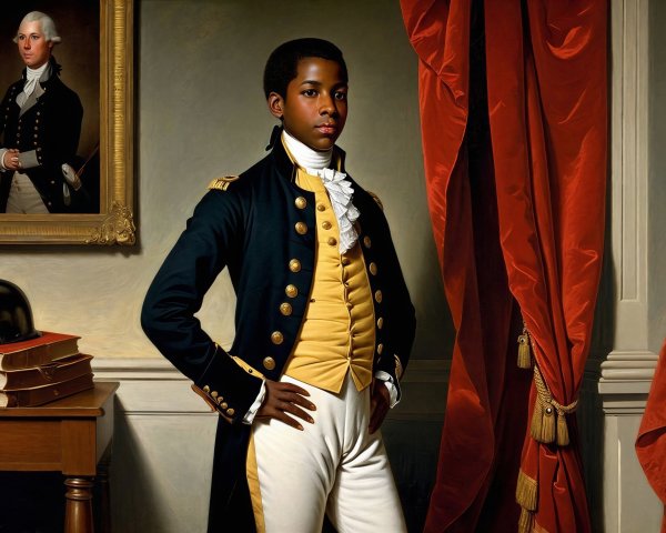 Photorealistic Portrait of Young Boy in Military Uniform