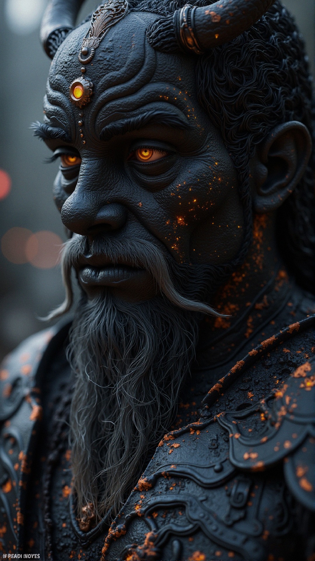 Detailed Sculpture of a Mythological Figure with Armor
