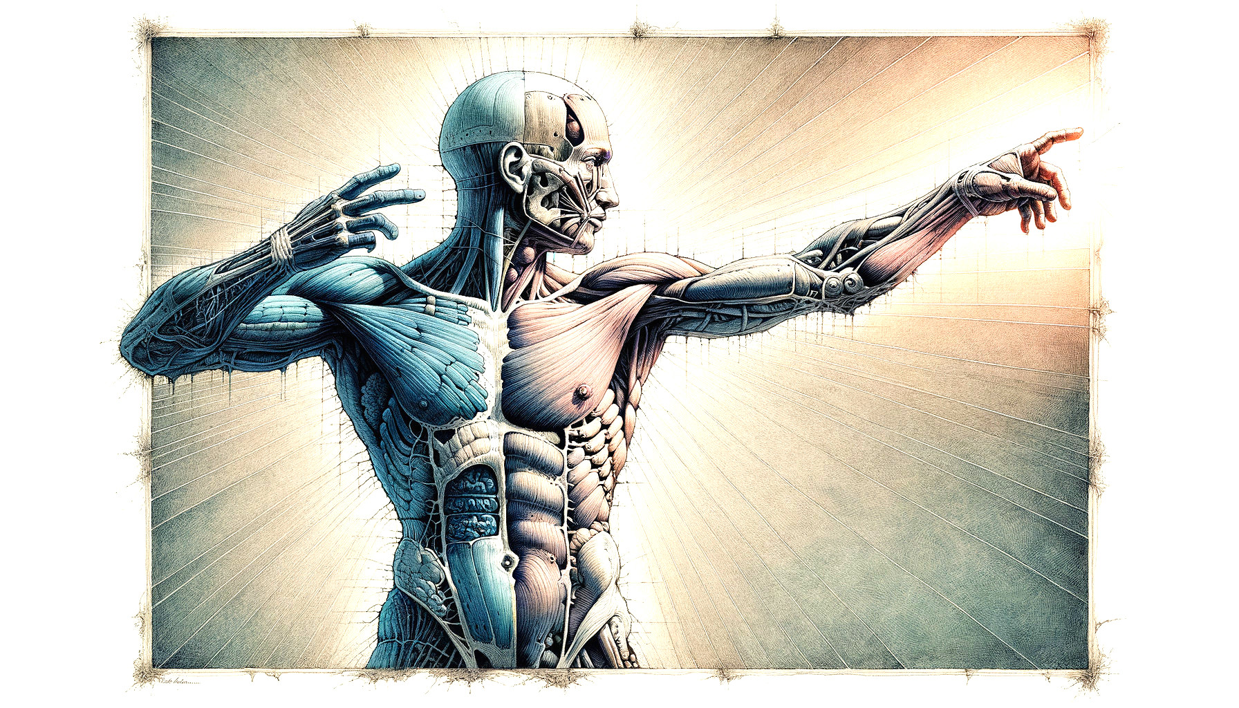 Detailed Anatomical Illustration of Human Figure