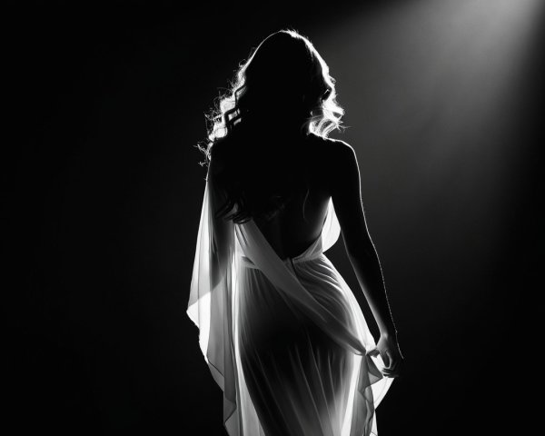 Silhouette of a Woman in Translucent Garment