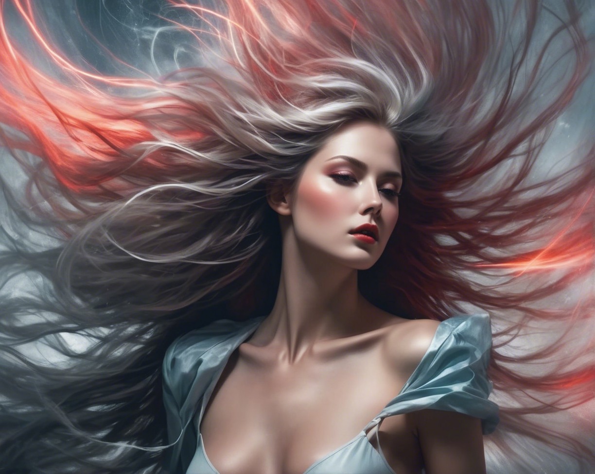Digital Painting of Woman with Blonde Hair and Smoky Background