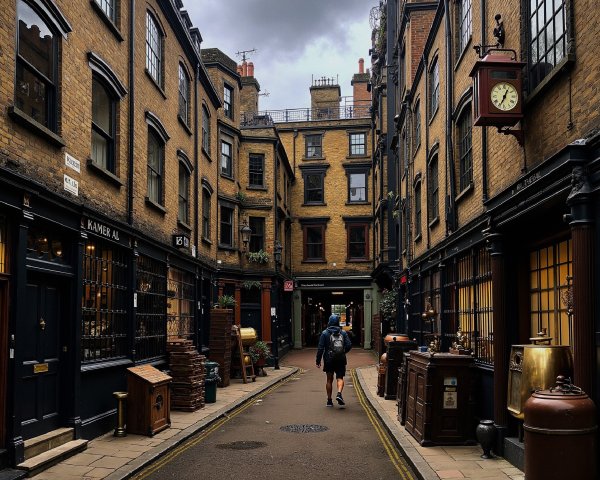 Charming Cobblestone Alleyway with Historical Architecture