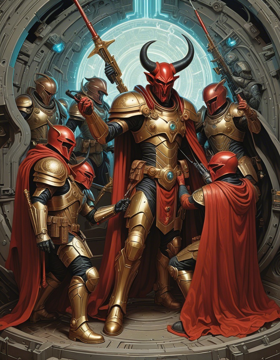 Armored Warriors in Futuristic Medieval Setting