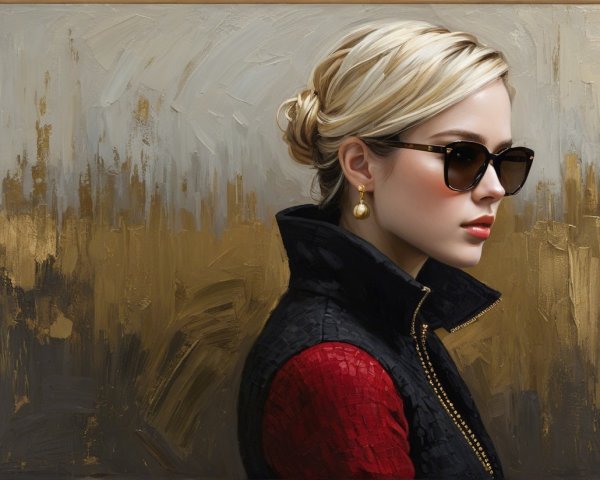 Sophisticated Woman in Stylish Updo and Sunglasses
