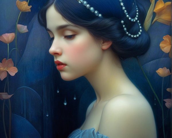 Profile of a Young Woman in Ethereal Light