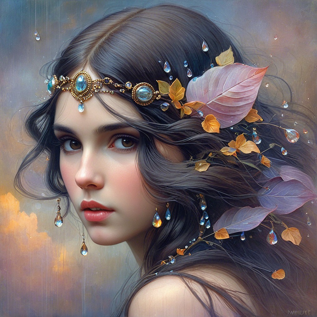Portrait of a Young Woman with Dark Hair and Jewels