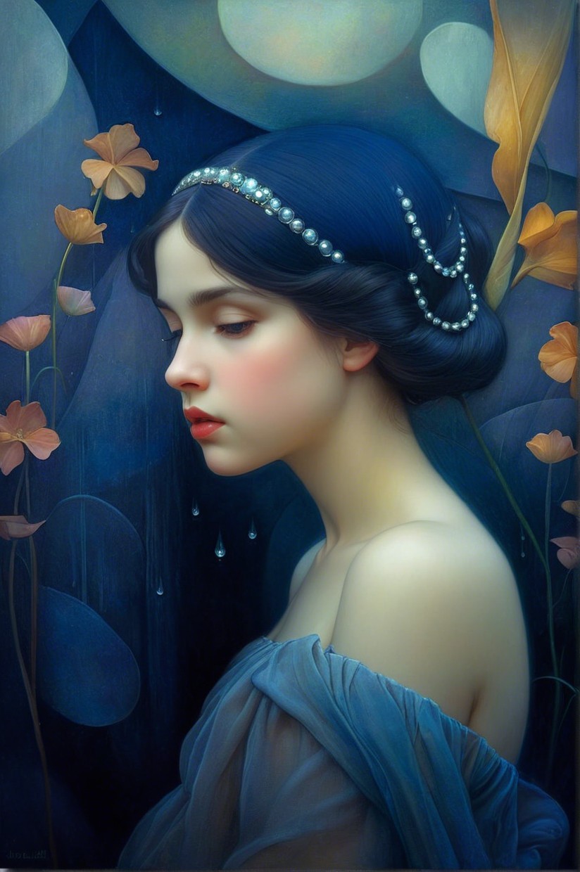Profile of a Young Woman in Ethereal Light
