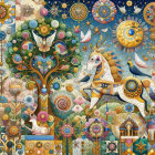 Serene Young Woman in Colorful Outfit with Dreamy Landscape