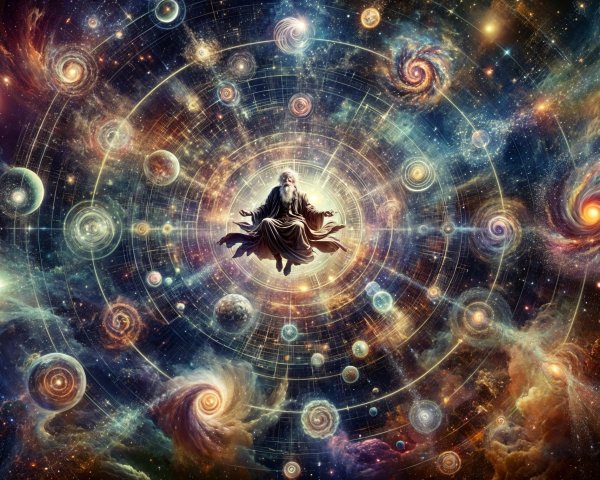Cosmic Scene with Galaxies, Nebulae, and Stars