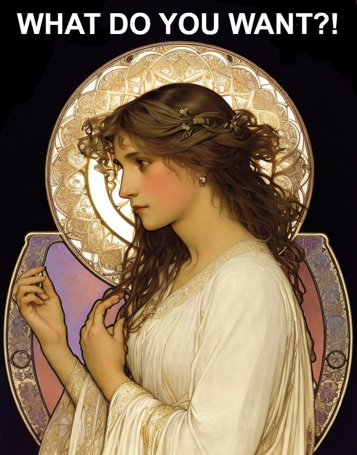 Serene Woman in Profile with Ornate Backdrop