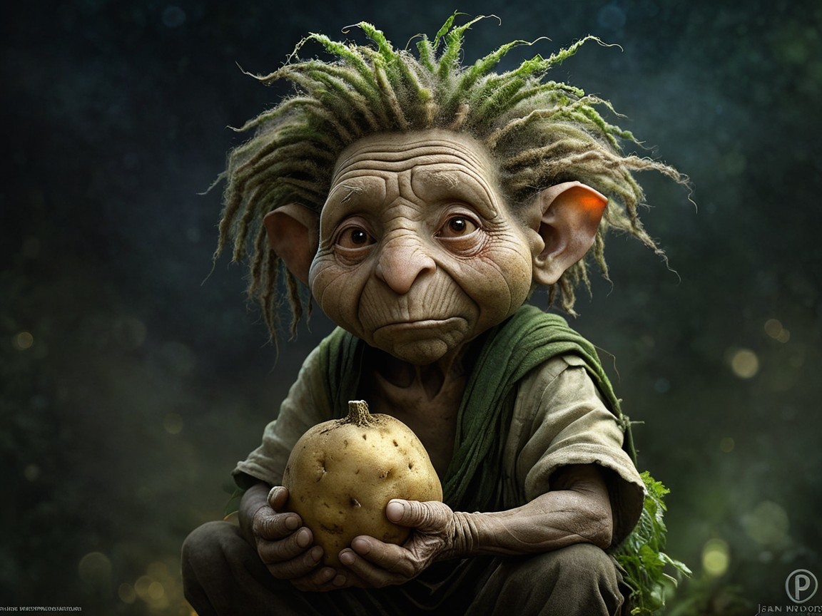 Whimsical Creature in an Enchanted Forest Setting
