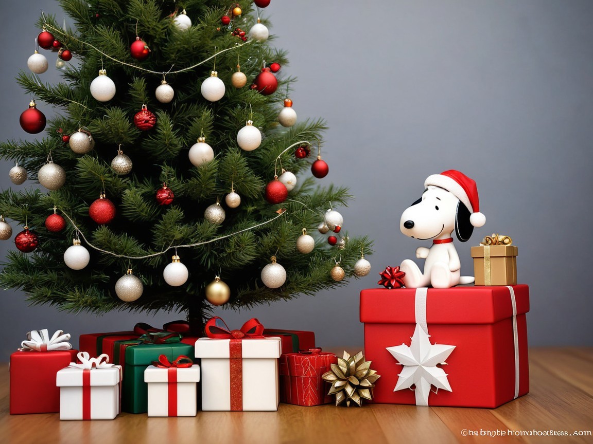 Festive Christmas Tree with Ornaments and Gifts