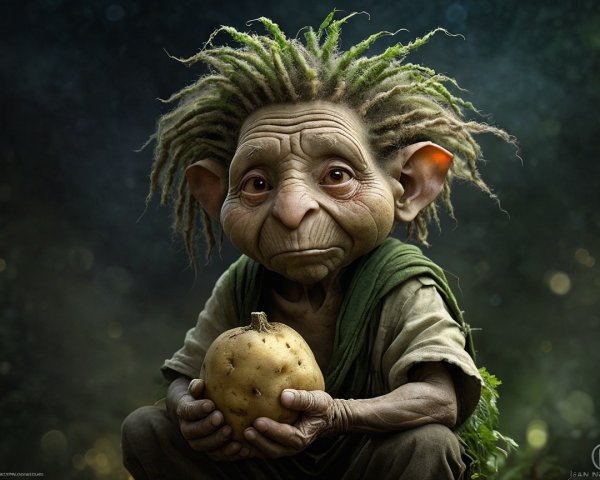 Whimsical Creature in an Enchanted Forest Setting