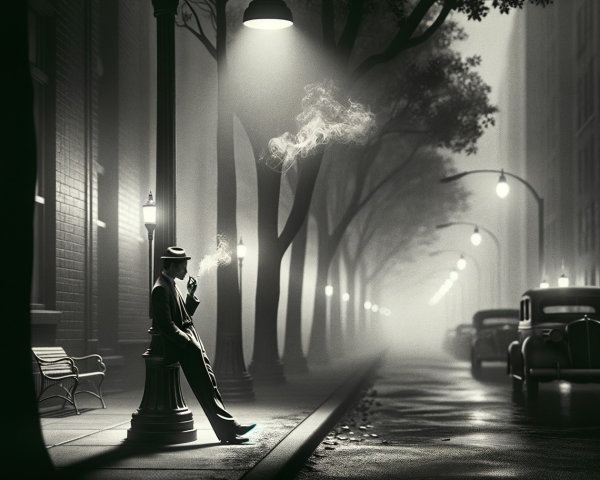 Low Angle Black and White Photo of a Man in a Suit