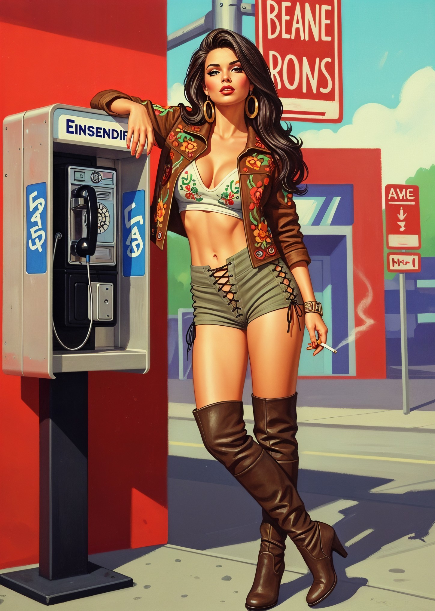 Stylized Character Illustration of a Young Woman