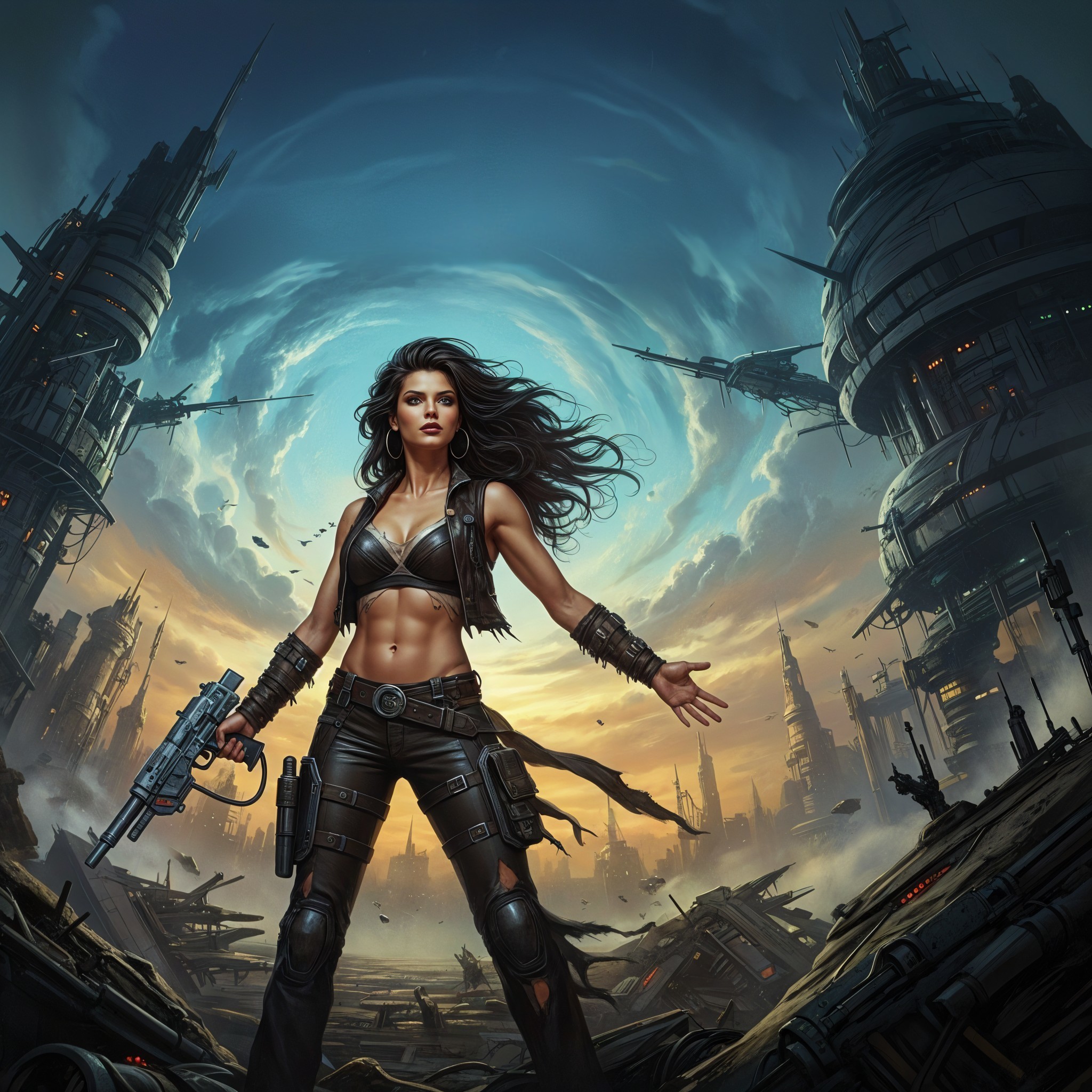 Female Character in Futuristic Wasteland Setting