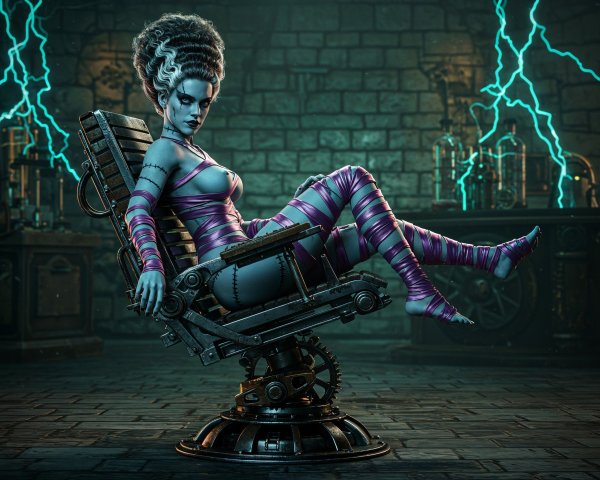 Mad Scientist Character in Retro-Futuristic Setting