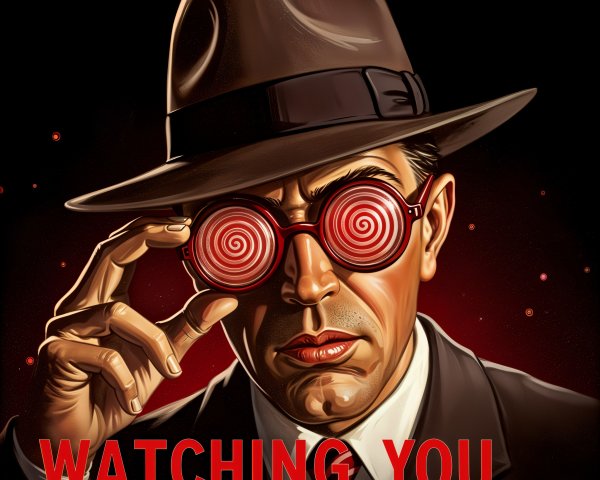 Mysterious Man in Fedora with Hypnotic Glasses