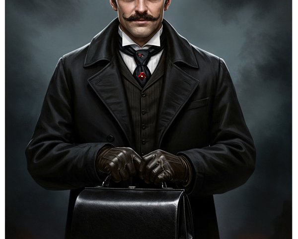Mysterious Victorian Figure with Medical Bag