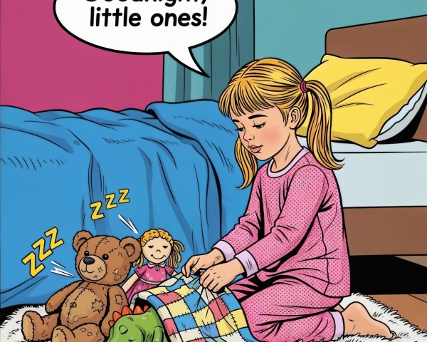 Cozy Bedtime Routine with a Young Girl and Toys