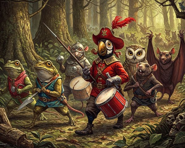 Whimsical Forest Adventure with Pirate Parrot and Animals