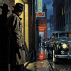 Low-angle shot of a shadowy figure with a gun