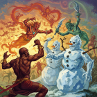 Dynamic Battle Scene with Mythical Creatures