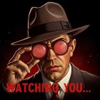 Mysterious Man in Fedora with Hypnotic Glasses