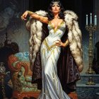 Glamorous Woman in Luxurious Setting with Elegant Attire