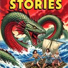 Comic Book Cover with Women, Dragon, and Waves