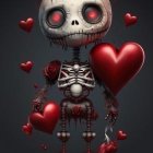 Halloween Figure with Pale Face and Pumpkin Accessories