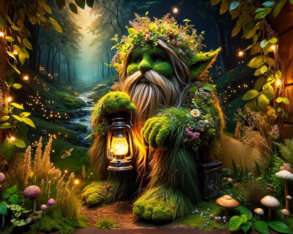 Whimsical Creature in a Mystical Forest Glade