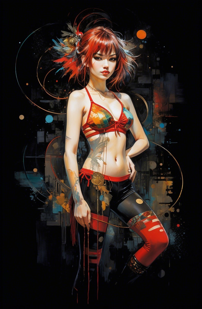 Digital Portrait of Asian Woman in Eclectic Outfit