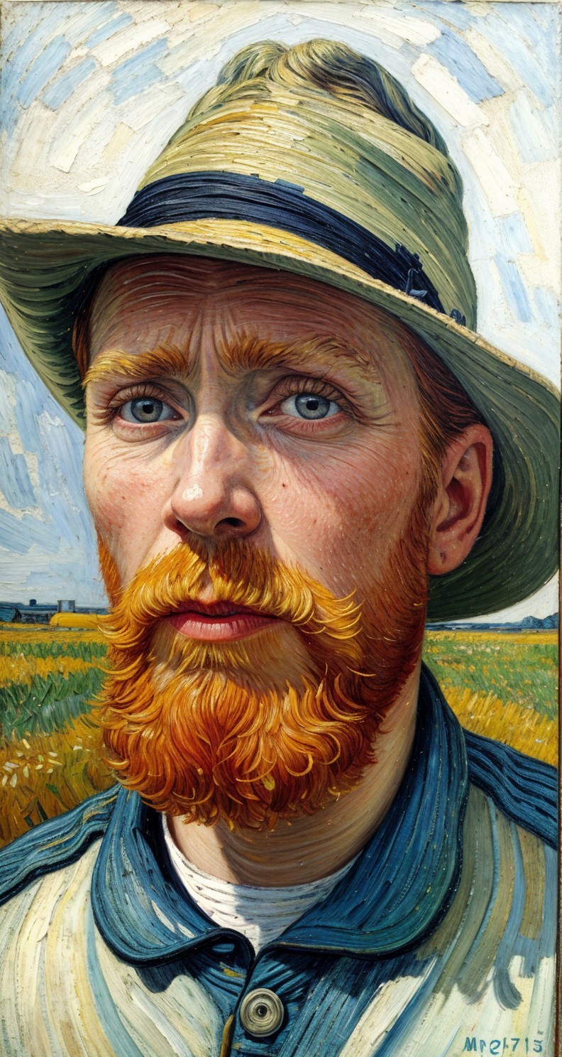 Self-Portrait of a Man with Red Beard and Blue Eyes