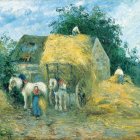 Rural Scene with Cottage and Figures in Nature