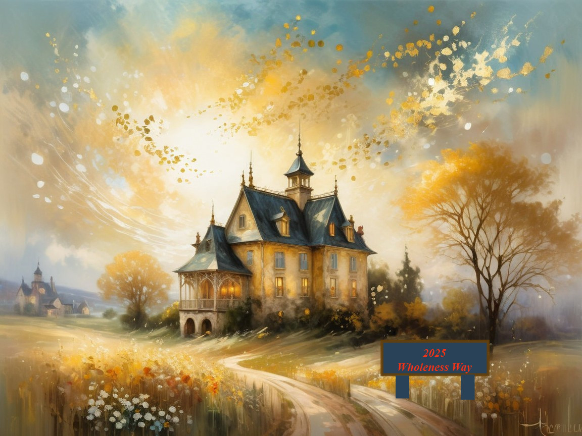 Whimsical Fairy-Tale Mansion in Vibrant Landscape