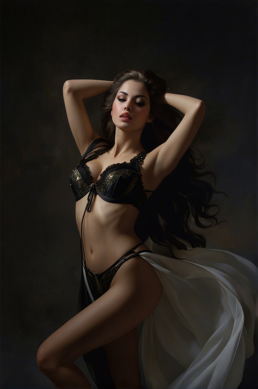 Elegant Lingerie Portrait of a Confident Woman