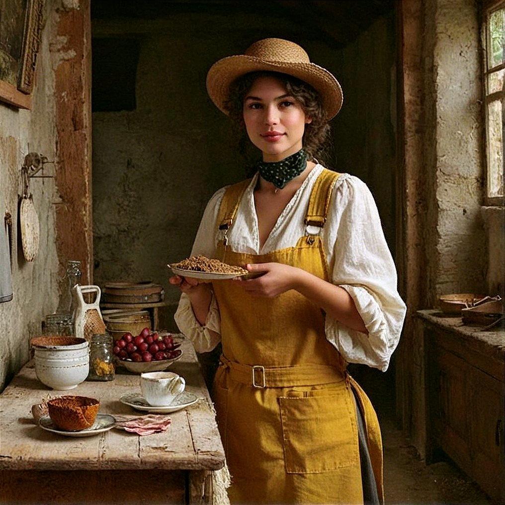 Vintage Kitchen Scene with Grains and Fresh Ingredients