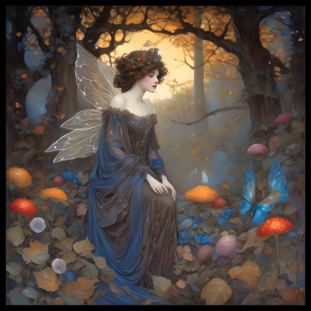 Serene Fairy in a Magical Forest Setting